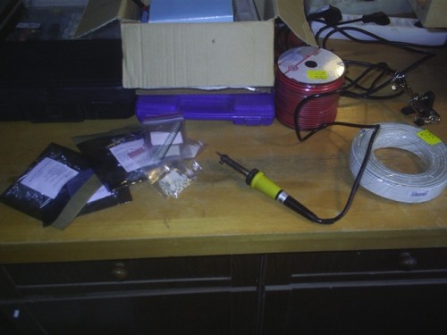 Lötzoich mit 150m Kabel und über 400 led's und anderen.